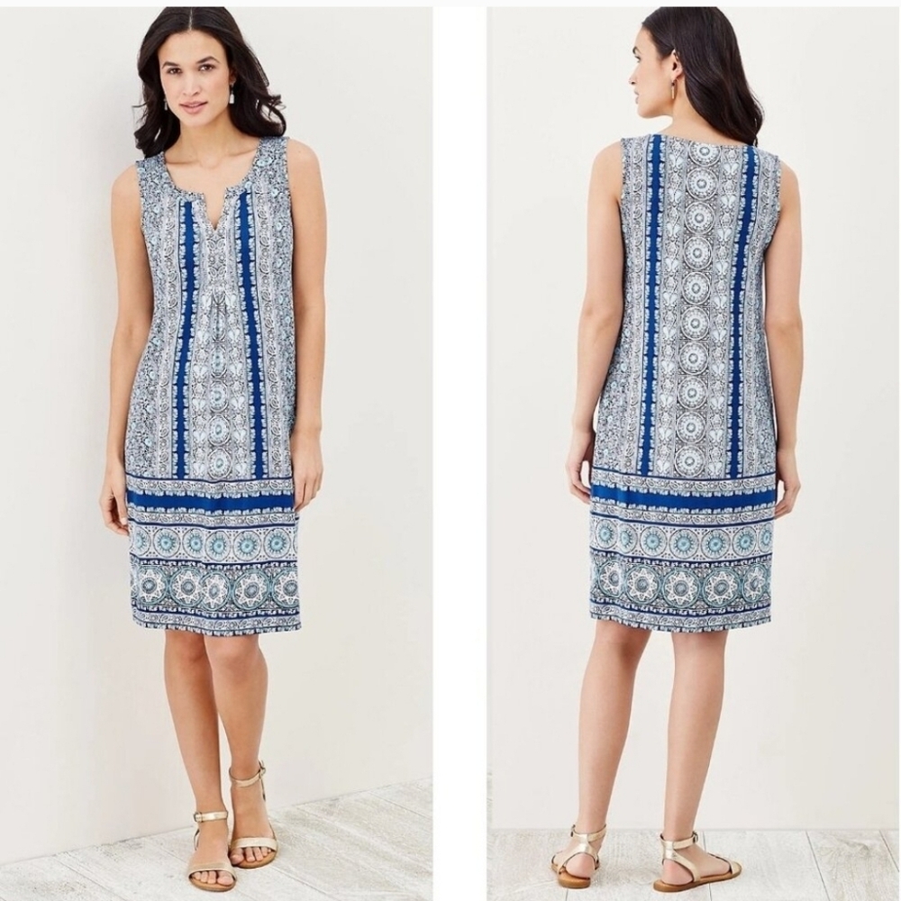 J. Jill Navy and White Paisley Top